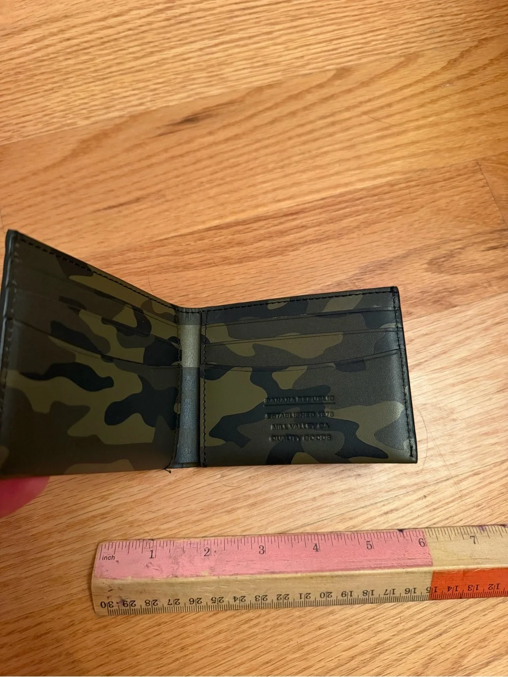 Camo real leather Slim Bi-Fold Wallet - Green